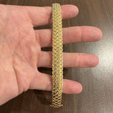 14k Yellow Gold 33.2g Solid Heavy 12mm Diamond Cut Fancy Link Bracelet Italy 7"