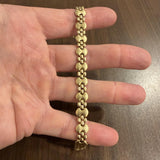 14k Yellow Gold 15.2g Vintage Ladies 10mm Fancy Link Bracelet Italy 7.5"