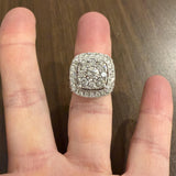 14k White Gold and 3cttw Diamond Large Cluster Ring Size 7
