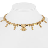 18k Yellow Gold 22g Vintage Ladies Fringe Drop Dangle Necklace Italy 16"