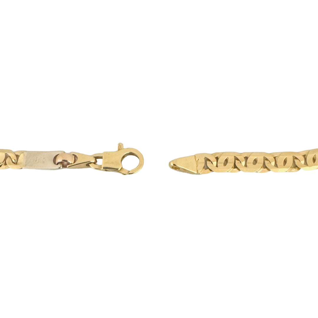 18k Yellow Gold 11.5g Solid Vintage Men's UnoAErre Link Bracelet Italy 8.5"