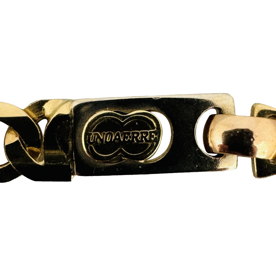 18k Yellow Gold 11.5g Solid Vintage Men's UnoAErre Link Bracelet Italy 8.5"