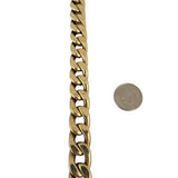 14k Yellow Gold 33.3g Semi Solid Thick 12mm Vintage Curb Link Bracelet 7.25"