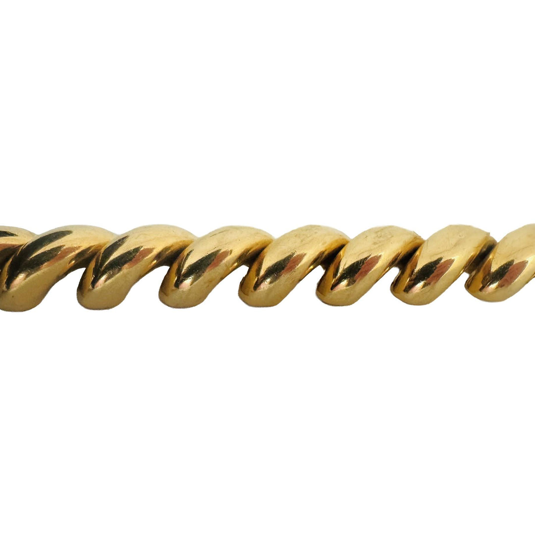 14k Yellow Gold 48.5g Heavy Thick 13mm San Marco Link Bracelet Italy 7.5"