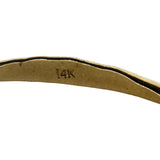 14k Yellow Gold 7.2g Solid Hammered Curved Abstract Bangle Bracelet 7.5"