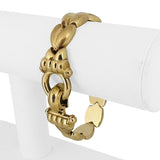 14k Yellow Gold 31.2g Thick Vintage Ladies Fancy Link Bracelet Italy 7.25"