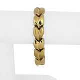 14k Yellow Gold 31.2g Thick Vintage Ladies Fancy Link Bracelet Italy 7.25"