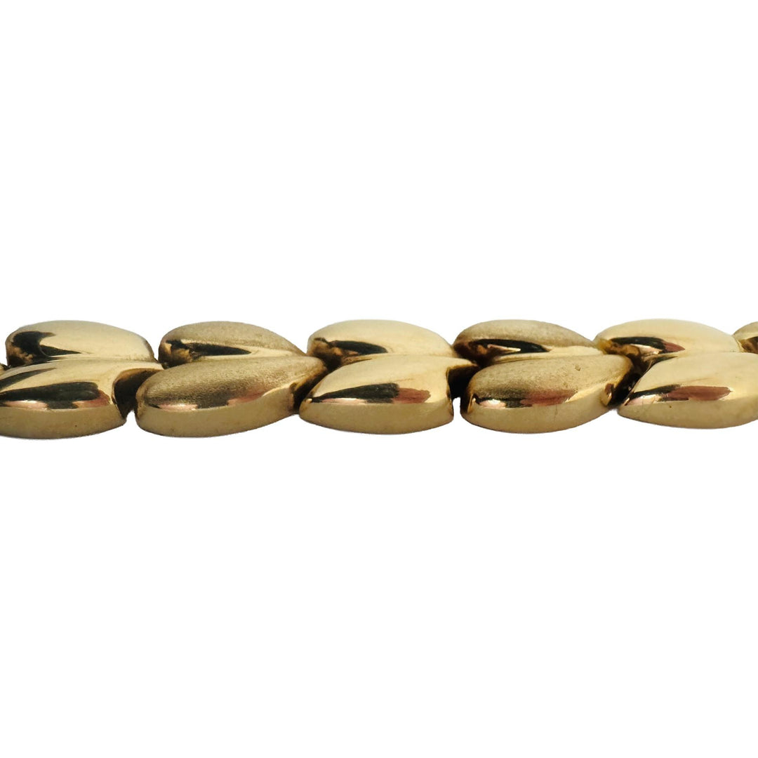 14k Yellow Gold 31.2g Thick Vintage Ladies Fancy Link Bracelet Italy 7.25"