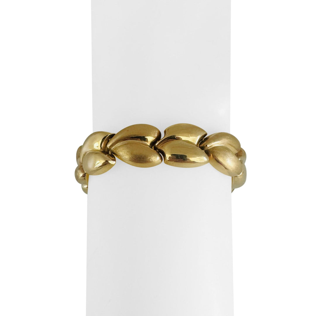 14k Yellow Gold 31.2g Thick Vintage Ladies Fancy Link Bracelet Italy 7.25"