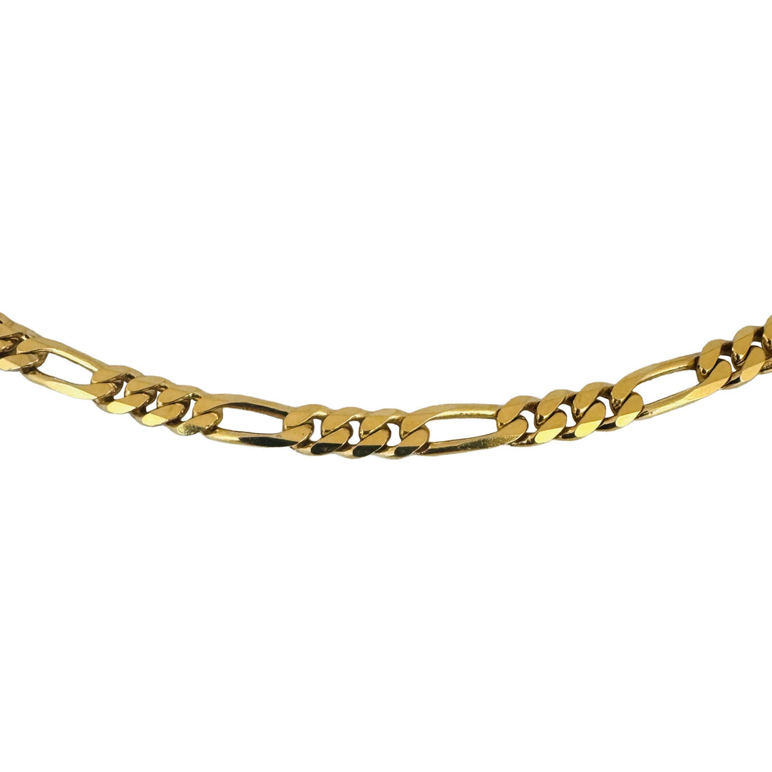 14k Yellow Gold 17.7g Solid Heavy 4mm Figaro Link Chain Necklace Italy 18"