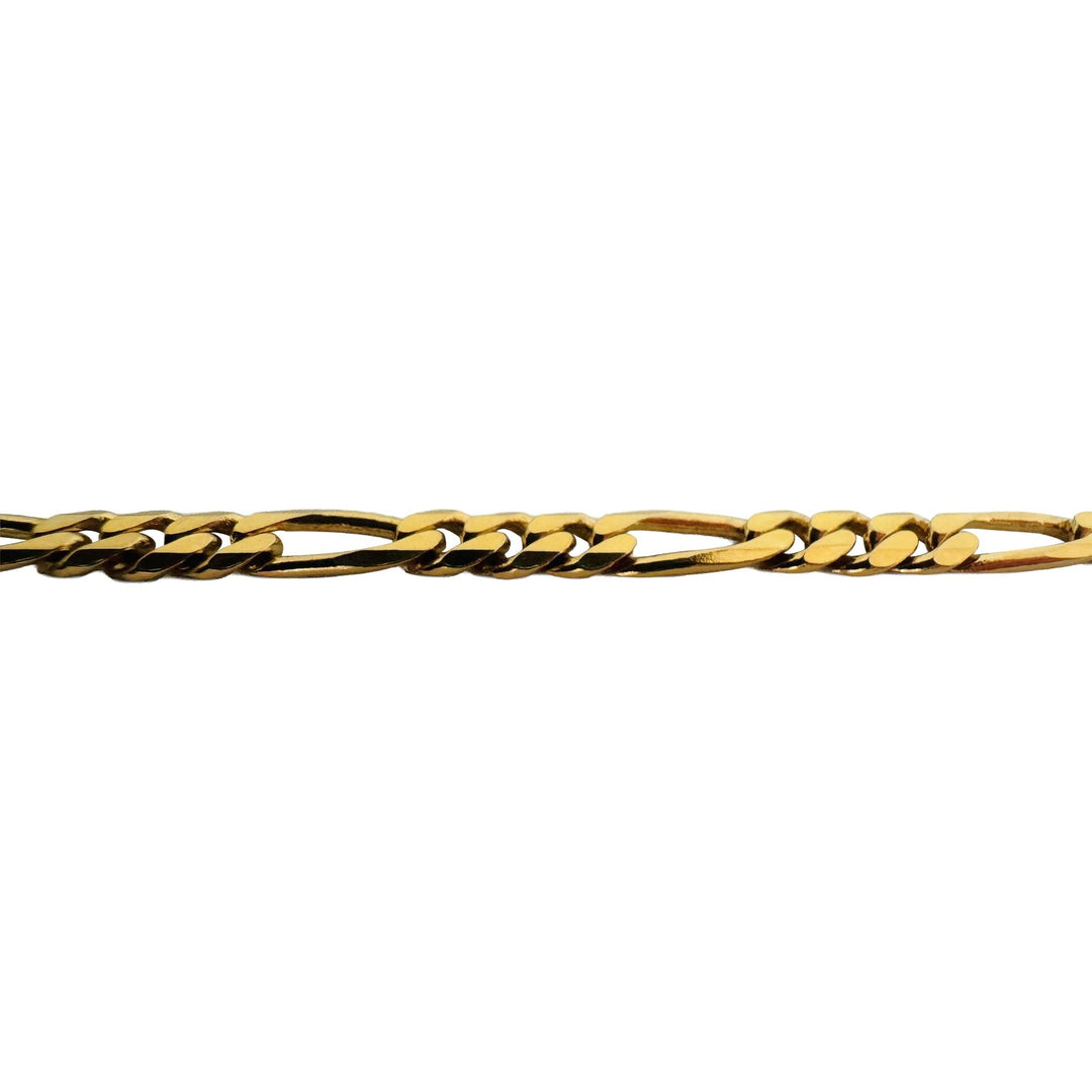 14k Yellow Gold 17.7g Solid Heavy 4mm Figaro Link Chain Necklace Italy 18"