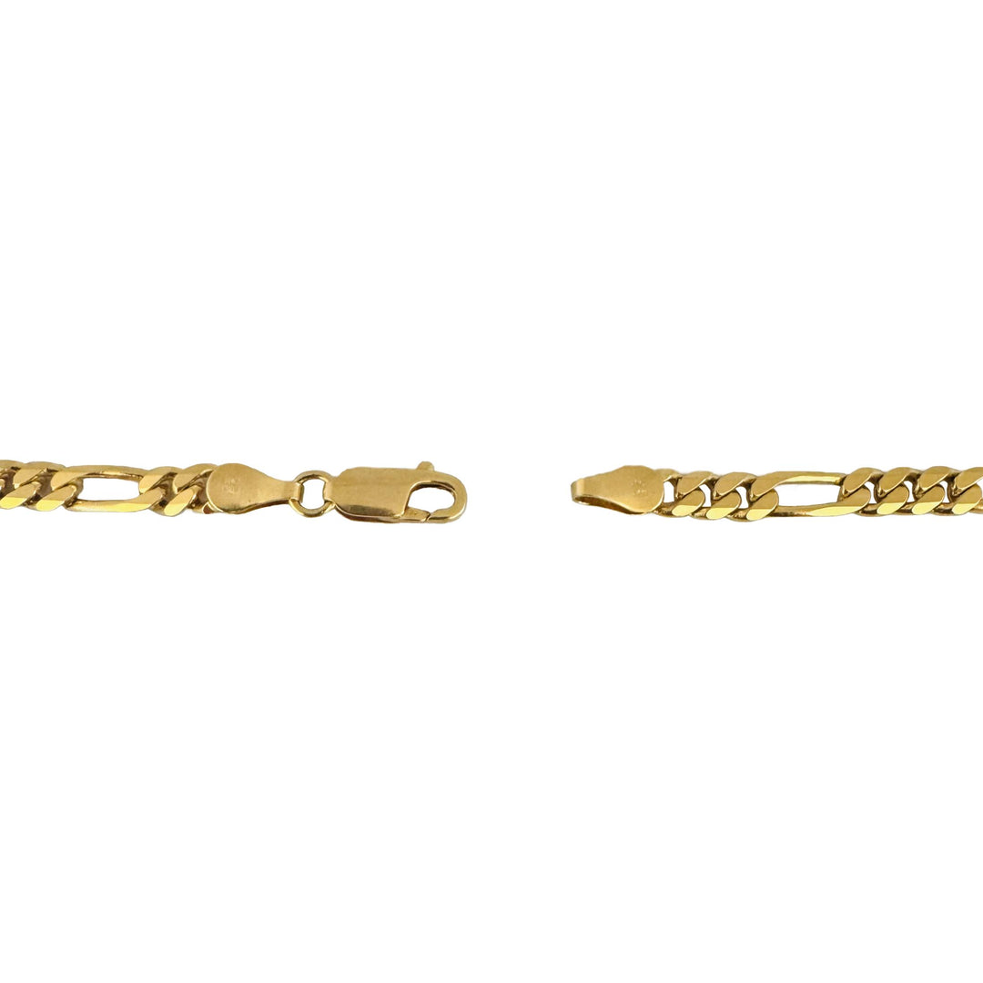14k Yellow Gold 17.7g Solid Heavy 4mm Figaro Link Chain Necklace Italy 18"