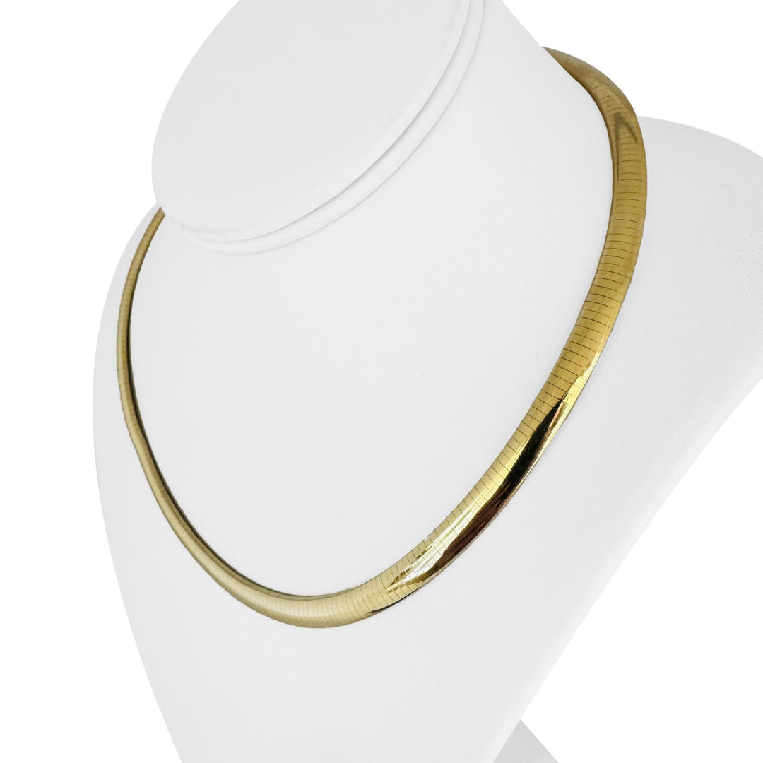 14k Yellow Gold 42g Solid Heavy 6mm Omega Link Necklace Italy 17"