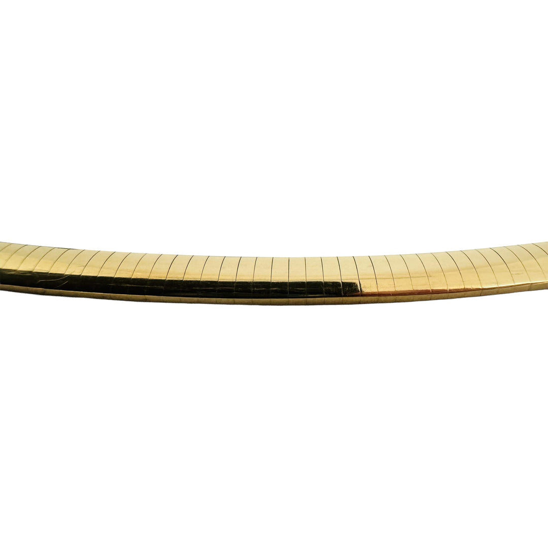14k Yellow Gold 42g Solid Heavy 6mm Omega Link Necklace Italy 17"