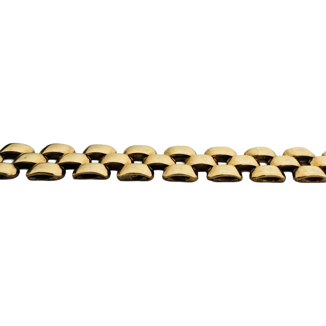 14k Yellow Gold 14.2g Vintage Polished 8mm Panther Link Bracelet Italy 8"