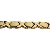 14k Yellow Gold 19.6g Thick 13mm XO Hugs and Kisses Link Bracelet Italy 7"