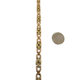 14k Yellow and Rose Gold 13.4g Ladies 7mm Fancy Link Bracelet Italy 7.25"