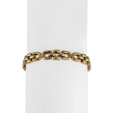 14k Yellow and Rose Gold 13.4g Ladies 7mm Fancy Link Bracelet Italy 7.25"