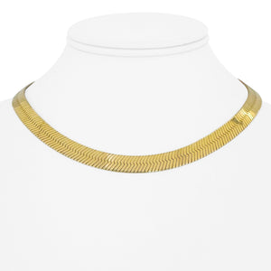 14k Yellow Gold 31.4g Solid Heavy 8mm Herringbone Link Necklace Italy 16"