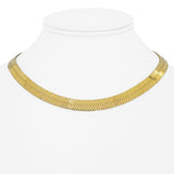 14k Yellow Gold 31.4g Solid Heavy 8mm Herringbone Link Necklace Italy 16"