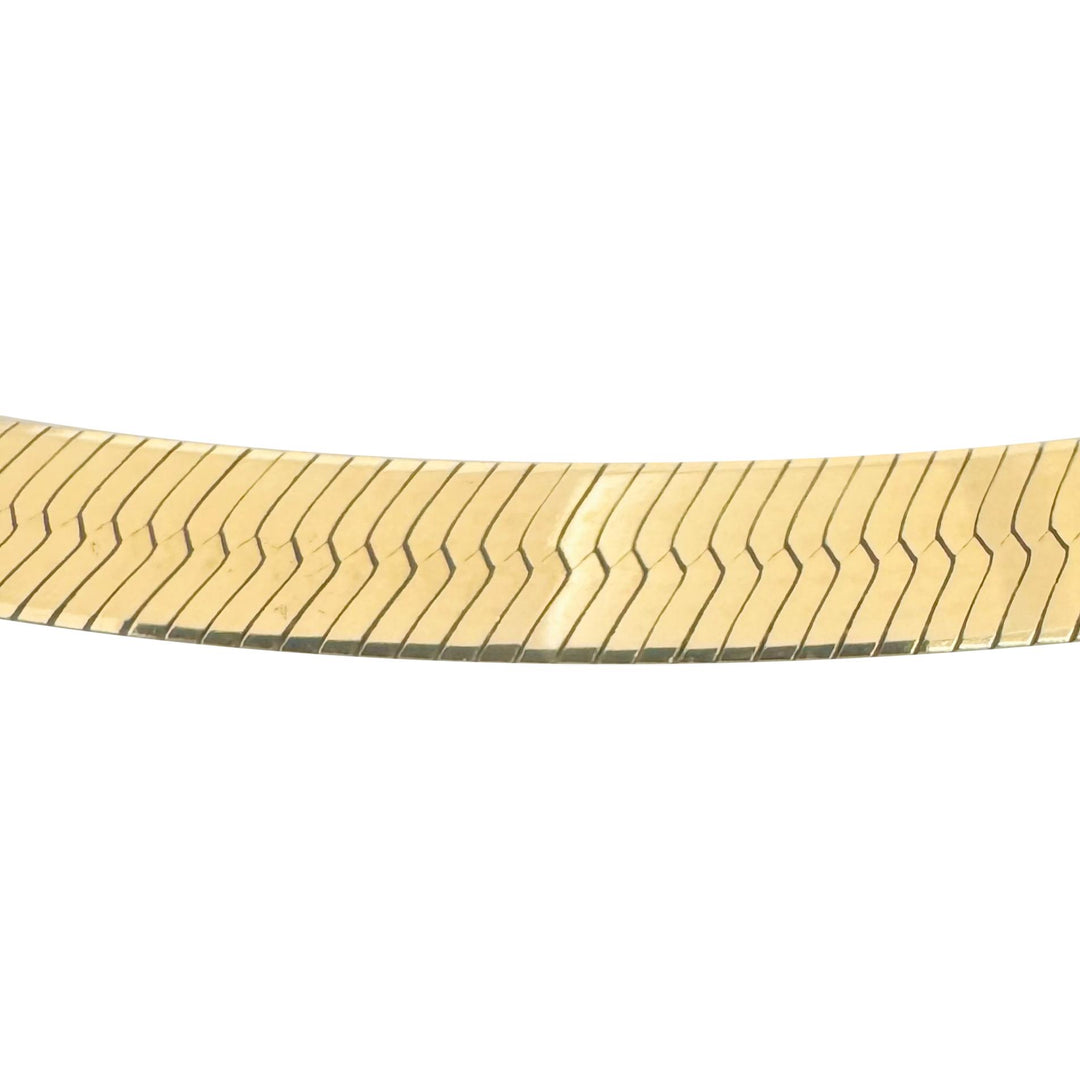 14k Yellow Gold 31.4g Solid Heavy 8mm Herringbone Link Necklace Italy 16"
