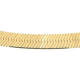 14k Yellow Gold 31.4g Solid Heavy 8mm Herringbone Link Necklace Italy 16"