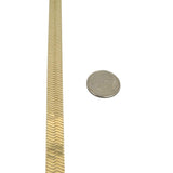 14k Yellow Gold 31.4g Solid Heavy 8mm Herringbone Link Necklace Italy 16"