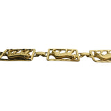 14k Yellow Gold 7g Ladies Diamond Cut 9mm Panther Panel Link Bracelet 7"