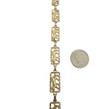 14k Yellow Gold 7g Ladies Diamond Cut 9mm Panther Panel Link Bracelet 7"
