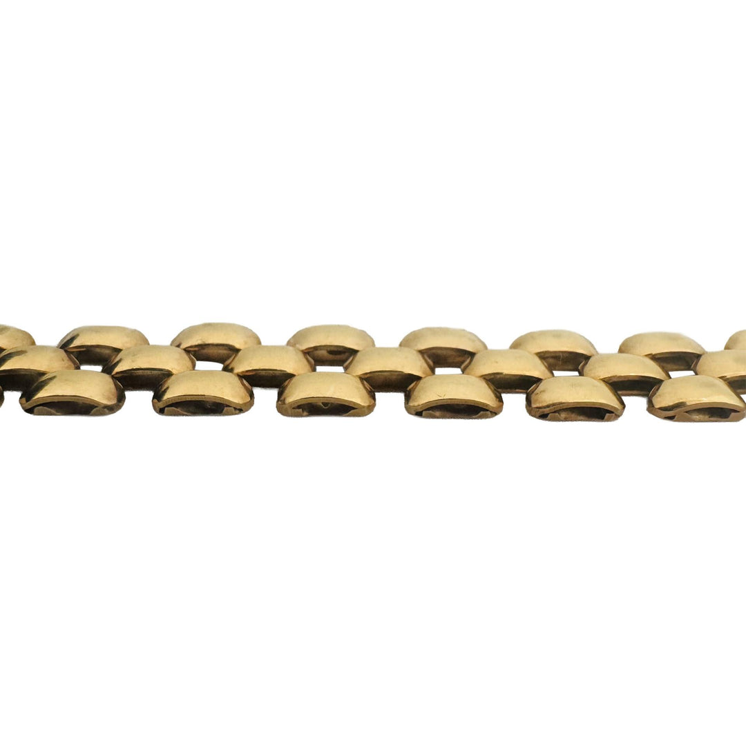 14k Yellow Gold 12.3g Vintage Polished 7.5mm Panther Link Bracelet Italy 7.25"
