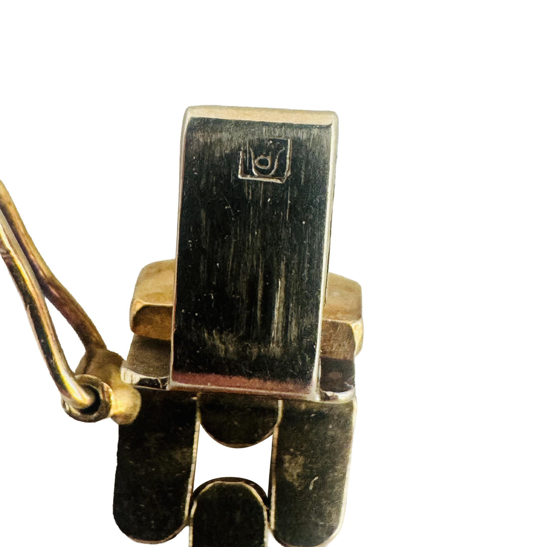 14k Yellow Gold 12.3g Vintage Polished 7.5mm Panther Link Bracelet Italy 7.25"