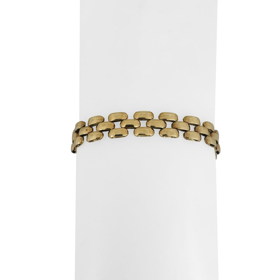 14k Yellow Gold 12.3g Vintage Polished 7.5mm Panther Link Bracelet Italy 7.25"