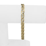 14k Yellow Gold 14g Solid Men's 7mm Mariner Link Bracelet Italy 8.25"
