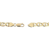 14k Yellow Gold 14g Solid Men's 7mm Mariner Link Bracelet Italy 8.25"