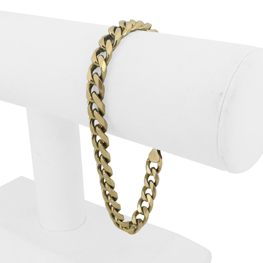 14k Yellow Gold 28.8gg Solid Heavy Men's 7.5mm Curb Link Bracelet 8.25"