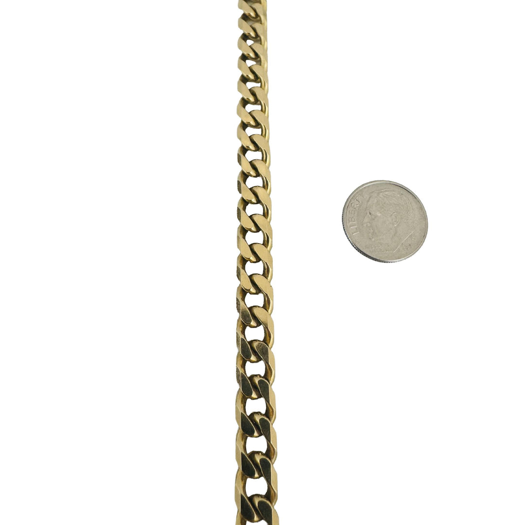 14k Yellow Gold 28.8gg Solid Heavy Men's 7.5mm Curb Link Bracelet 8.25"