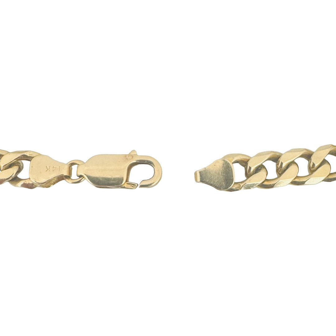 14k Yellow Gold 28.8gg Solid Heavy Men's 7.5mm Curb Link Bracelet 8.25"