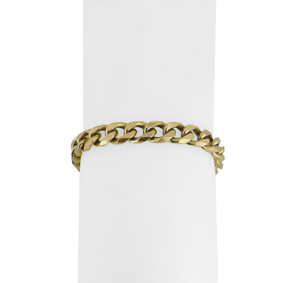 14k Yellow Gold 28.8gg Solid Heavy Men's 7.5mm Curb Link Bracelet 8.25"