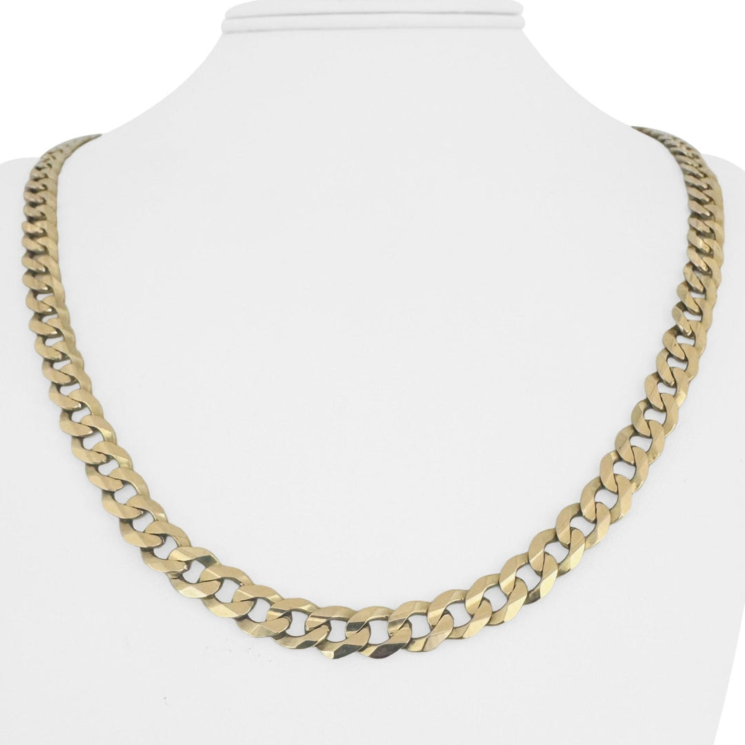 10k Yellow Gold 37.7g Solid Heavy 7mm Curb Link Chain Necklace Turkey 22"