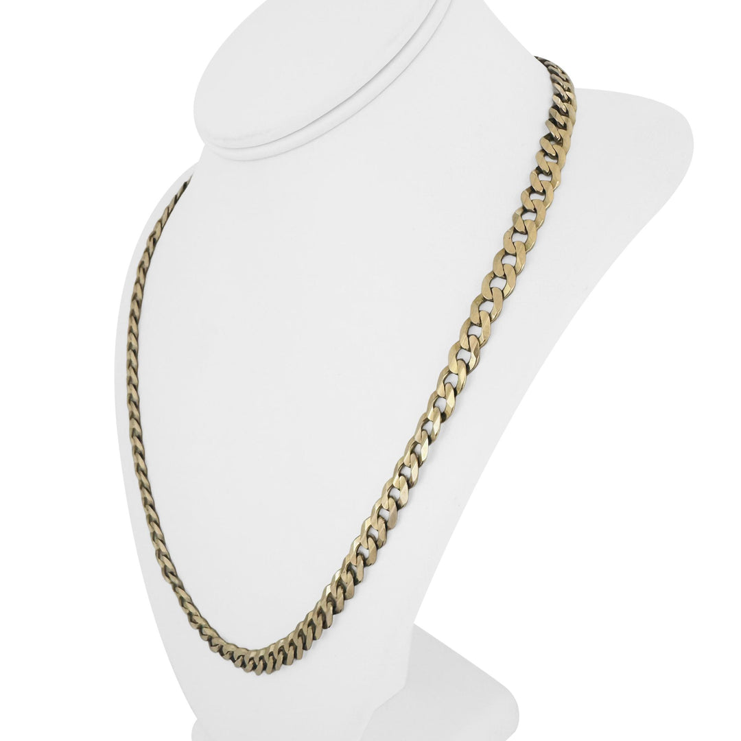 10k Yellow Gold 37.7g Solid Heavy 7mm Curb Link Chain Necklace Turkey 22"