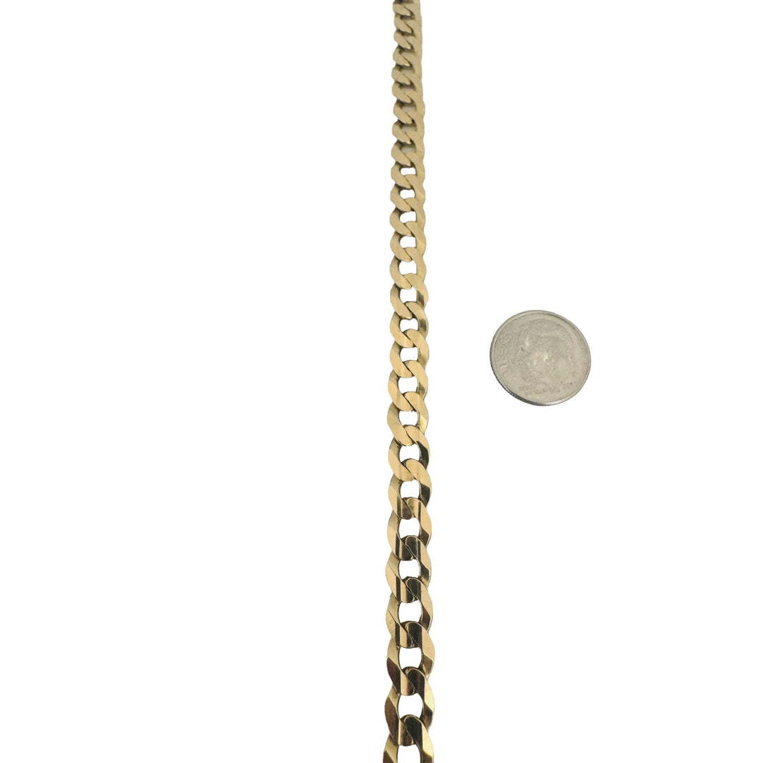 10k Yellow Gold 37.7g Solid Heavy 7mm Curb Link Chain Necklace Turkey 22"
