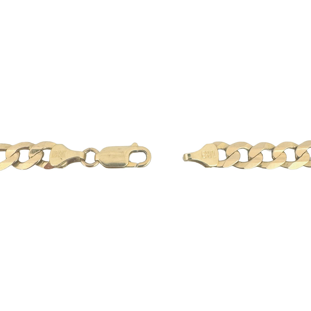 10k Yellow Gold 37.7g Solid Heavy 7mm Curb Link Chain Necklace Turkey 22"