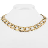 14K Yellow Gold 28.7g Semi Solid Graduated Double Curb Link Necklace Italy 17"