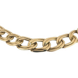 14K Yellow Gold 28.7g Semi Solid Graduated Double Curb Link Necklace Italy 17"