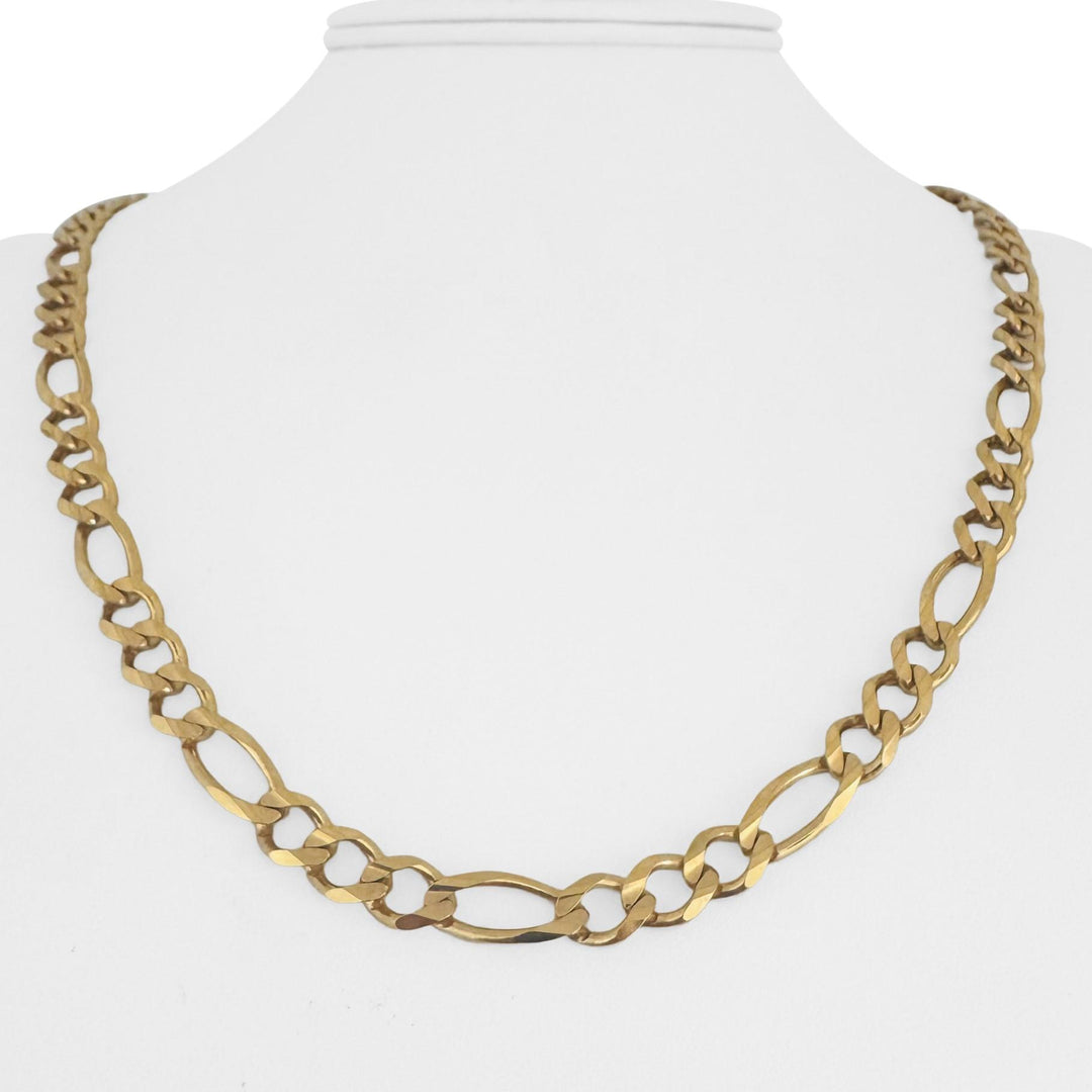10k Yellow Gold 26g Solid Heavy 6.5mm Figaro Link Chain Necklace Canada 22"