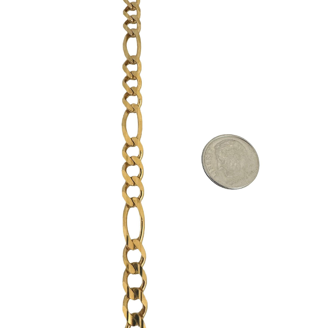 10k Yellow Gold 26g Solid Heavy 6.5mm Figaro Link Chain Necklace Canada 22"
