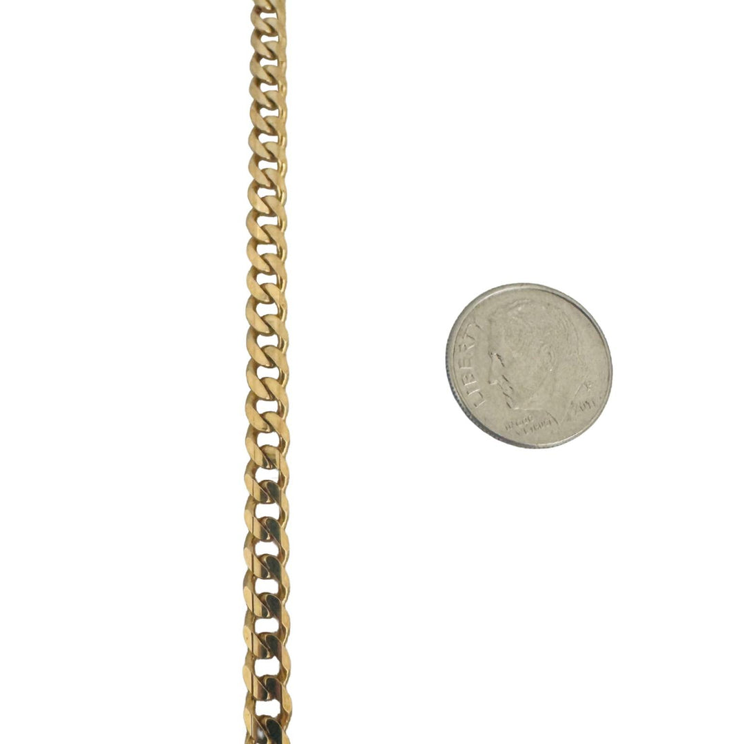 14k Yellow Gold 23g Solid Heavy 4.5mm Curb Link Chain Necklace 22"