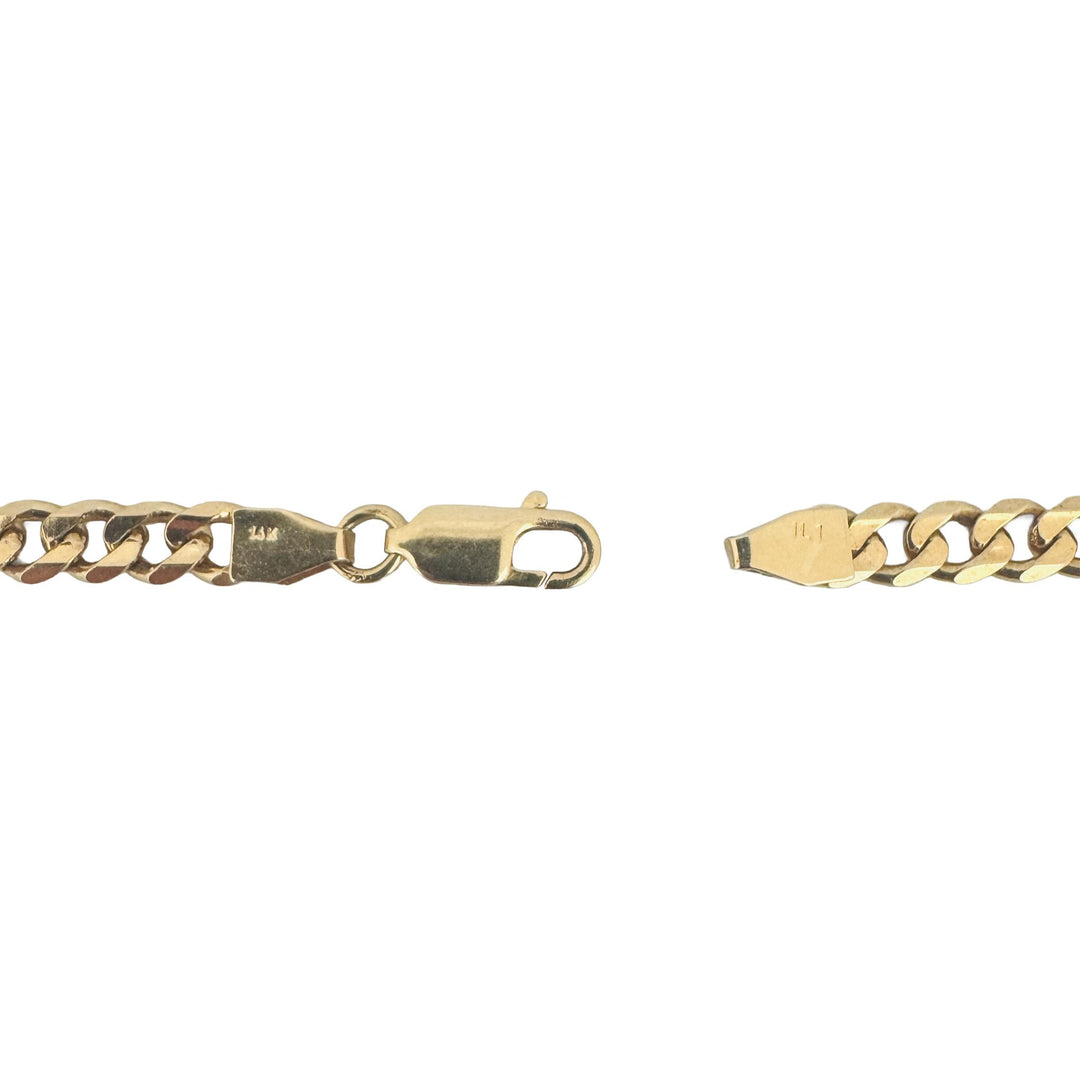 14k Yellow Gold 23g Solid Heavy 4.5mm Curb Link Chain Necklace 22"
