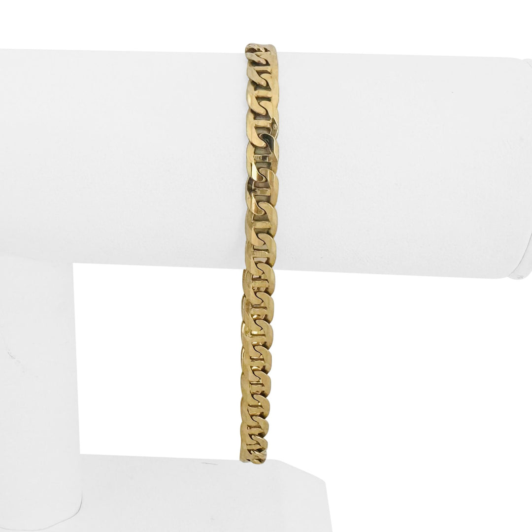 14k Yellow Gold 12g Solid Men's 6mm Mariner Link Bracelet Italy 8"