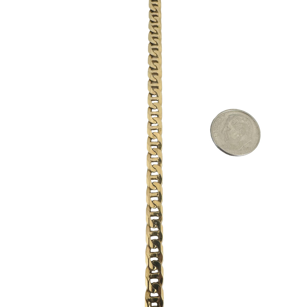 14k Yellow Gold 12g Solid Men's 6mm Mariner Link Bracelet Italy 8"